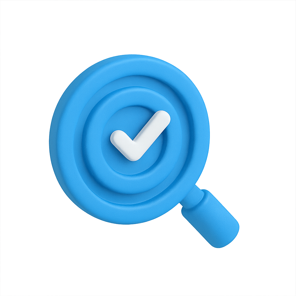 3D magnifying glass icon